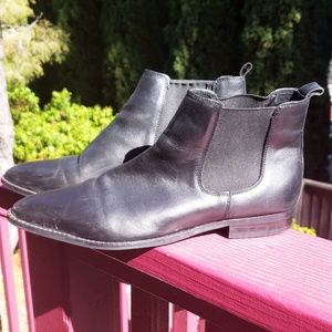 Asos Black Leather Pointy Toe Ankle Boots